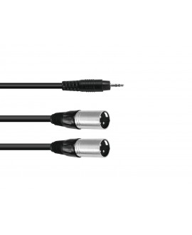 Omnitronic Adapter Cable 3.5 Jack/2xXLR(M) 3m bk