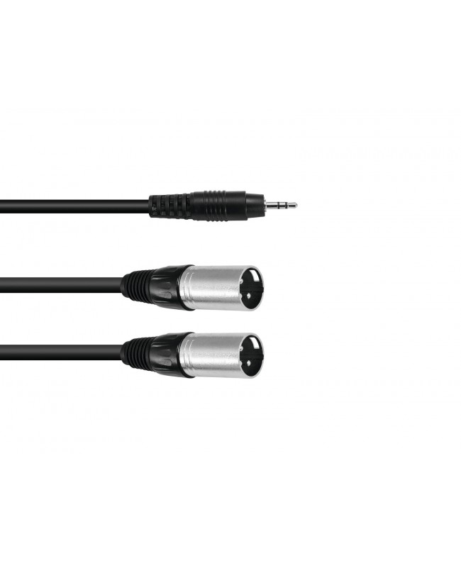 Omnitronic Adapter Cable 3.5 Jack/2xXLR(M) 3m bk
