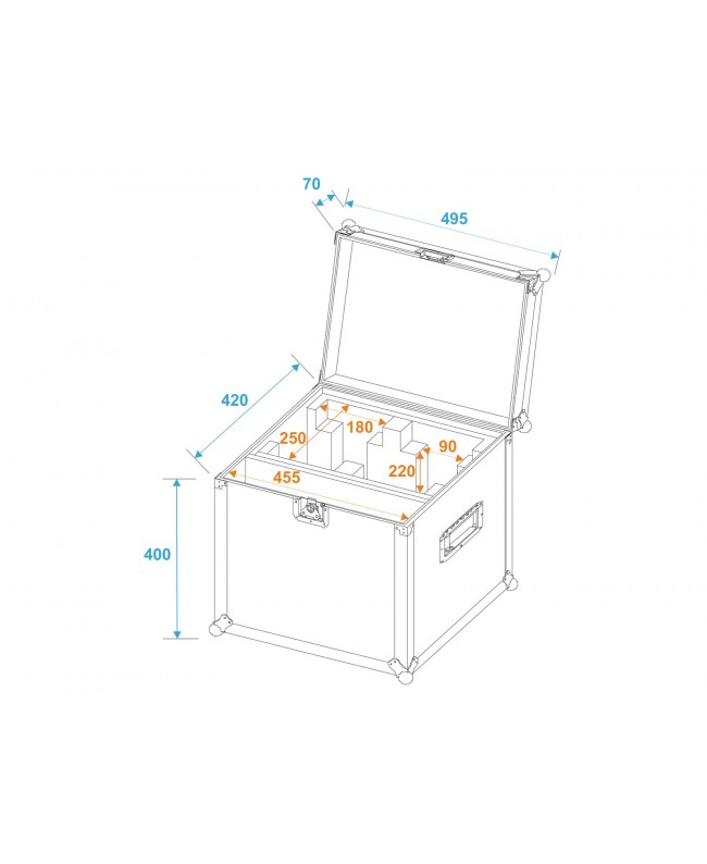 Roadinger Flightcase 2x EYE-7 RGBW Zoom Cases for moving lights
