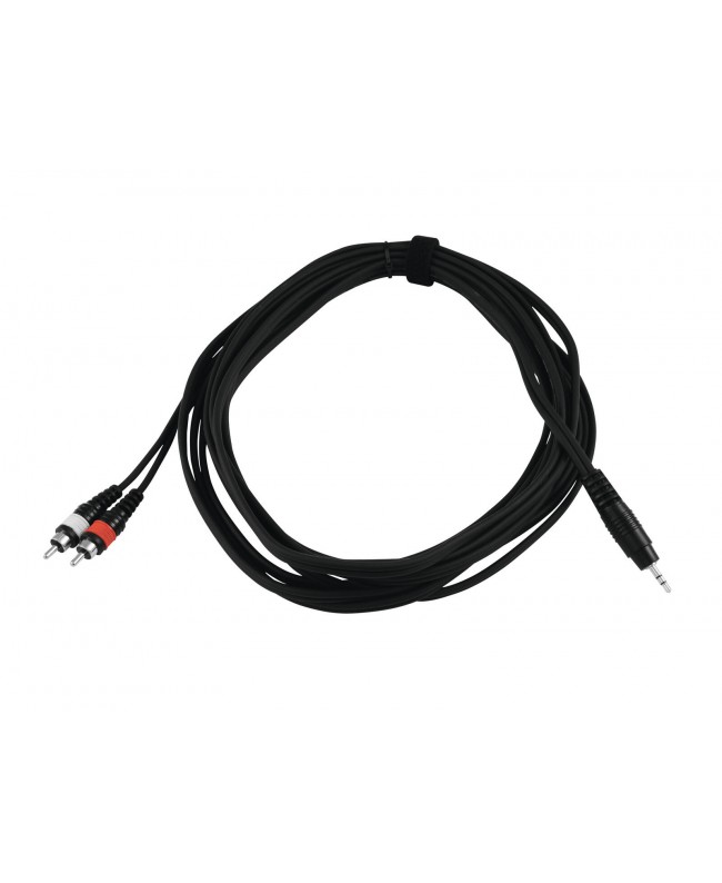 Omnitronic Adapter Cable 3.5 Jack/2xRCA 6m bk