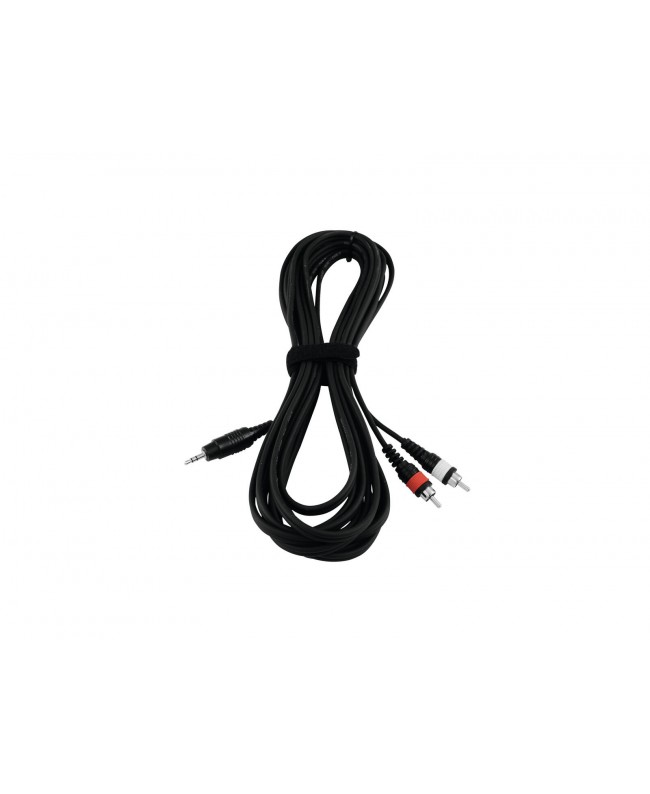 Omnitronic Adapter Cable 3.5 Jack/2xRCA 6m bk