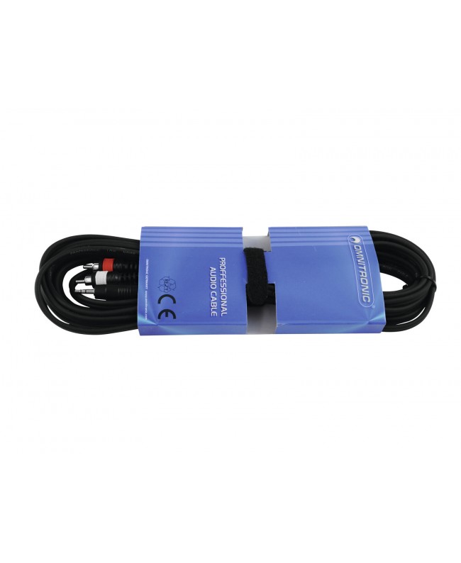Omnitronic Adapterkabel 3,5 Klinke/2xCinch 6m sw
