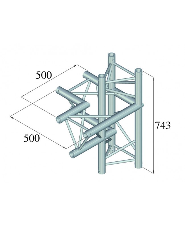Alutruss TRILOCK 6082AC-44 4-Weg-Stück \/ links Pro-30 Dreieck