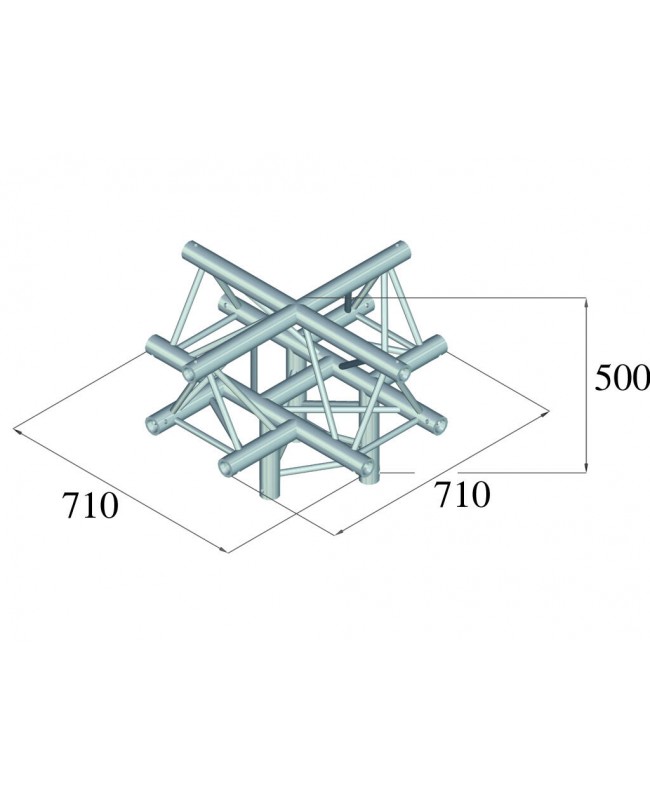 Alutruss TRILOCK 6082AC-52 5-way Piece /\ Pro-30 a sezione triangolare