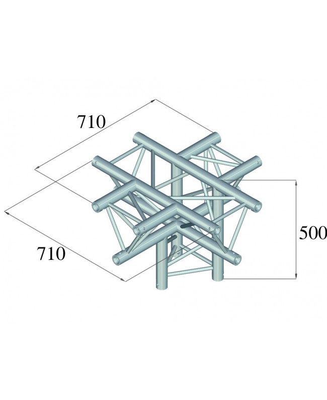 Alutruss TRILOCK 6082AC-53 5-way Piece \/ Pro-30 a sezione triangolare