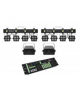 Eurolite Set 2x LED KLS-180 + 2x LED WF-40 + DMX LED Color Chief Controller Effetti LED