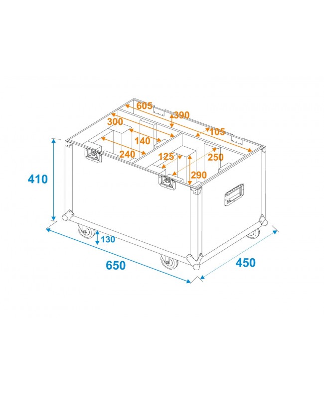 Roadinger Flightcase 2x LED TMH-75 Cases for moving lights