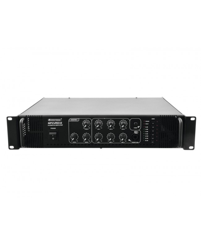 Omnitronic MPZ-250.6 PA Mixing Amplifier 100 V Amplifiers