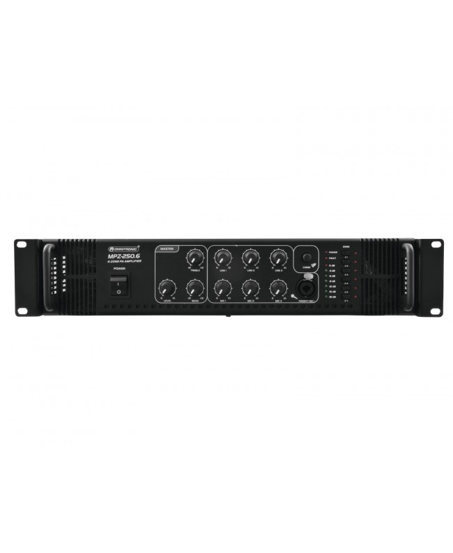 Omnitronic MPZ-250.6 PA Mixing Amplifier 100 V Amplifiers