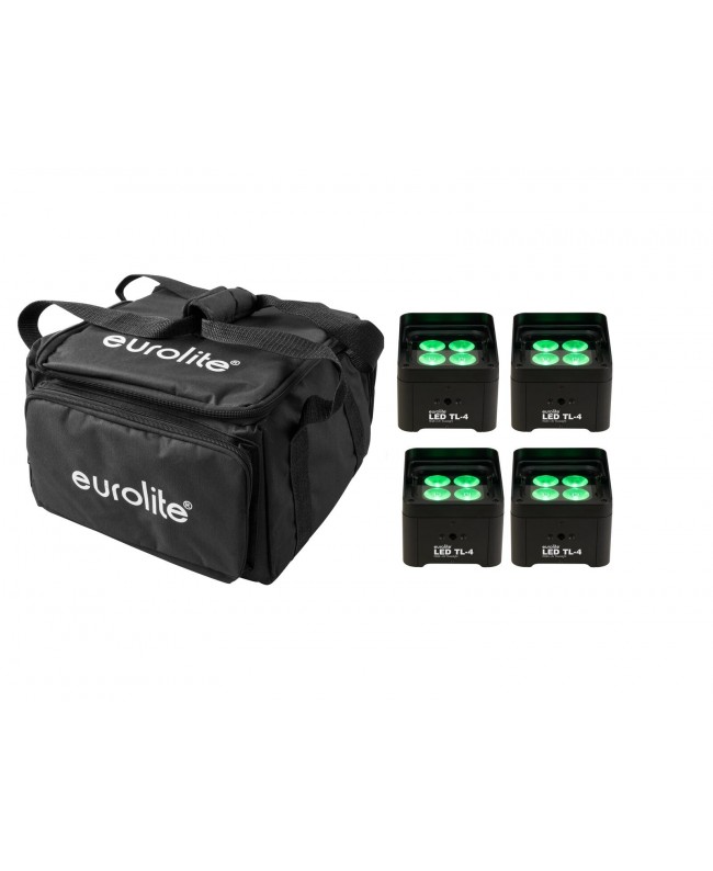 Eurolite Set 4x LED TL-4 Trusslight + Soft Bag Fari LED a batteria