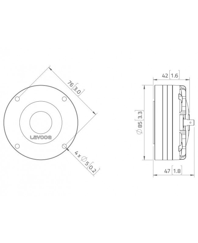Lavoce DN10.17T 1 Zoll Kompressionstreiber, Neodym Neodym-Kompressionstreiber