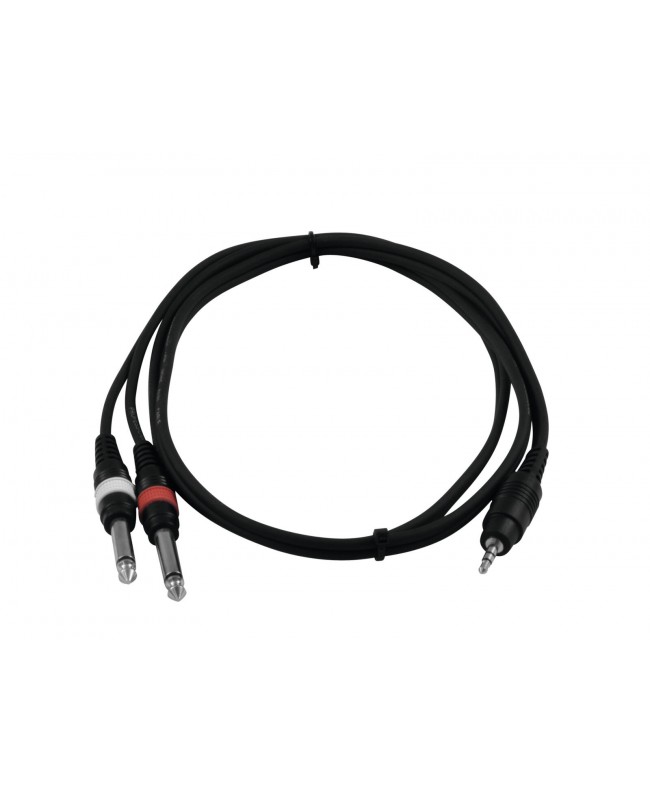 Omnitronic Adapterkabel 3,5 Klinke/2xKlinke 1,5m sw