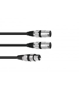 Omnitronic Adapter Cable XLR(F)/2xXLR(M) 1.5m bk