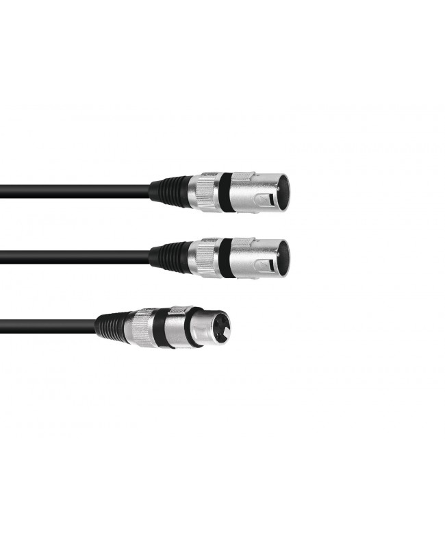 Omnitronic Adapter Cable XLR(F)/2xXLR(M) 1.5m bk