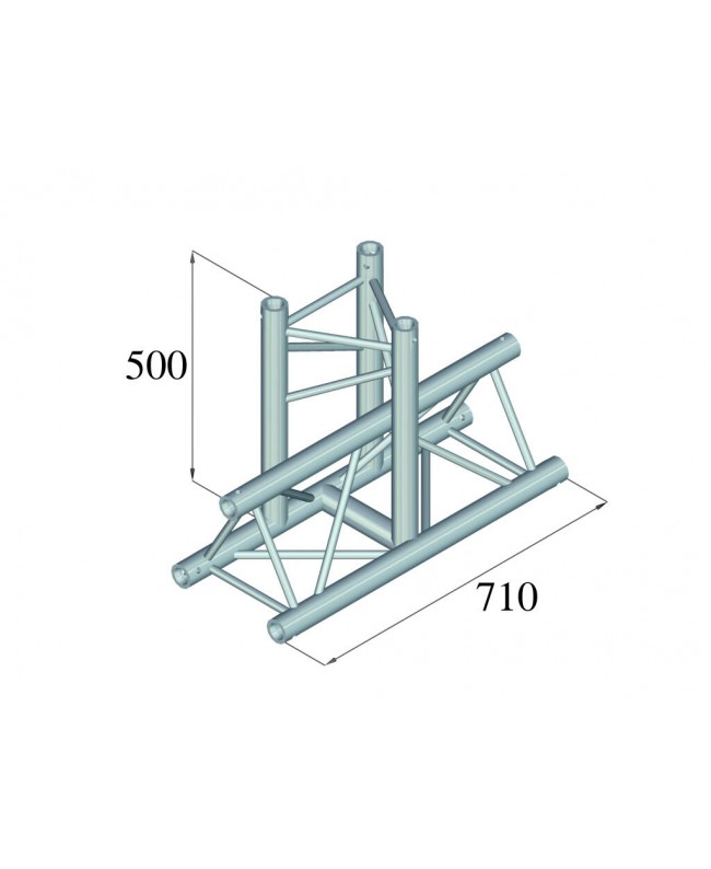 Alutruss TRILOCK 6082AT-35 3-way T-Piece Pro-30 a sezione triangolare