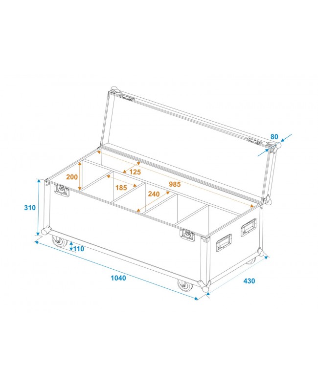 Roadinger Flightcase 4x LED Umbrella