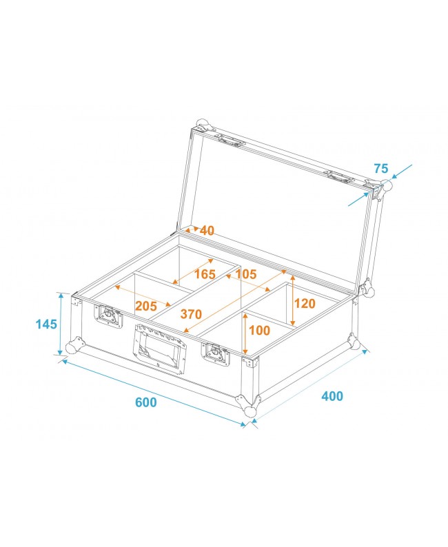 Roadinger Flightcase 4x LED IP PAR 3x12W HCL