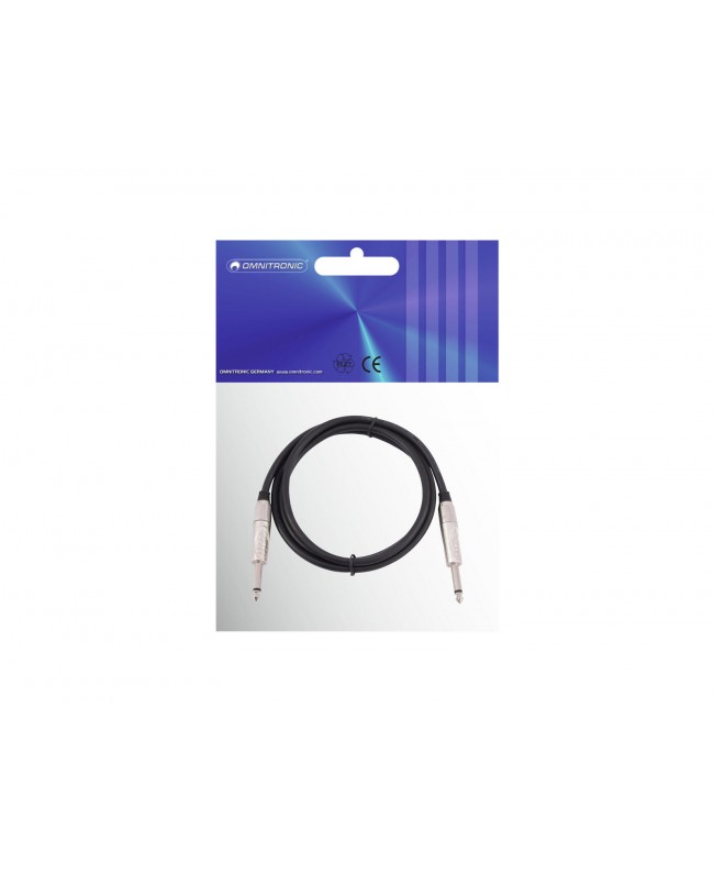 Omnitronic Jack cable 6.3 mono 1.5m bk ROAD
