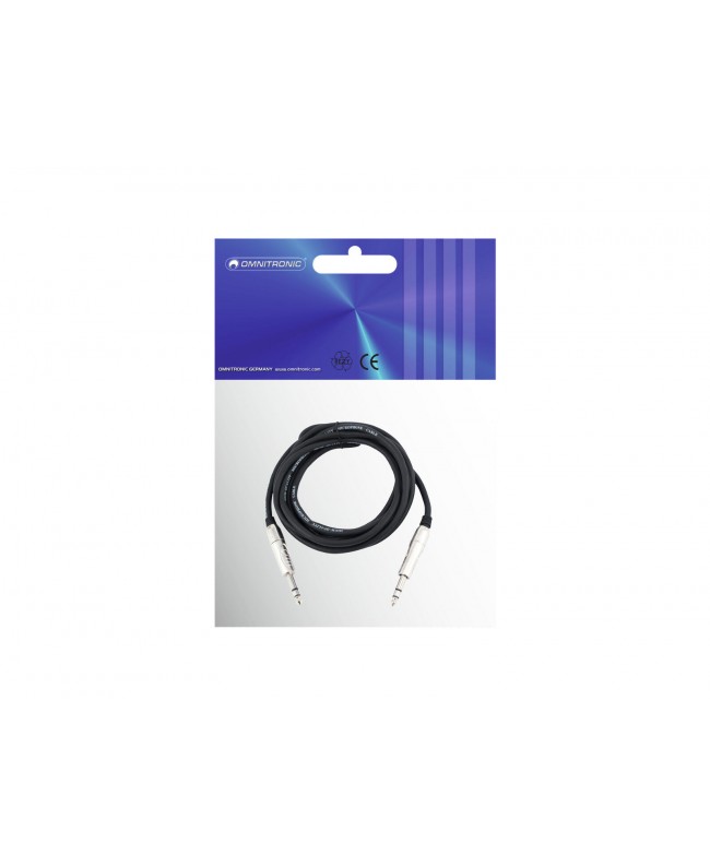 Omnitronic Klinkenkabel 6,3 stereo 3m sw ROAD