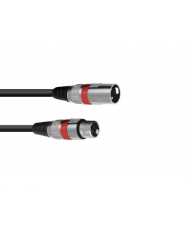 Omnitronic XLR Cable 3-pin 1.5m bk/rd Cavi per microfono & StarQuad