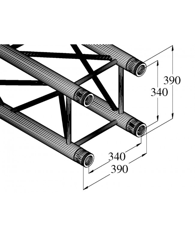Alutruss QUADLOCK TQ390-5000 4-Punkt-Traverse Pro-40 Viereck