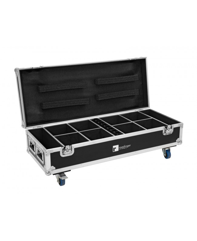 Roadinger Flightcase 8x AKKU UP-4 QuickDMX with charging function Custodie per proiettori