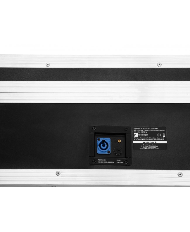 Roadinger Flightcase 8x AKKU UP-4 QuickDMX with charging function Custodie per proiettori