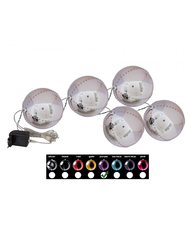Europalms LED Snowball 8cm, purple 5x