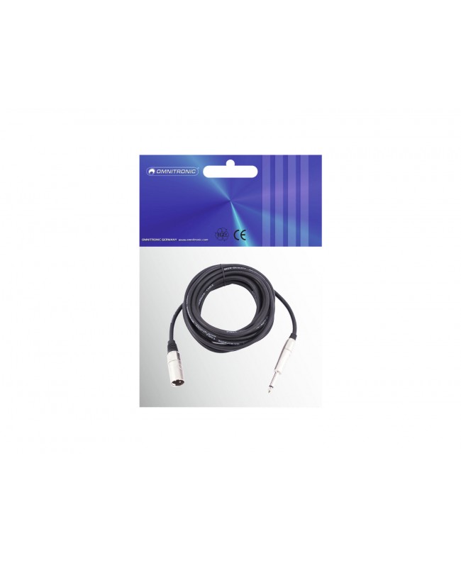 Omnitronic Adapter Cable XLR(M)/Jack mono 10m bk Cavi sbilanciati