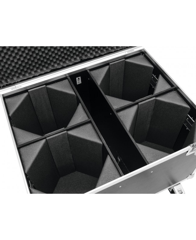 Roadinger Flightcase 4x LED THA-100F/THA-120PC with wheels