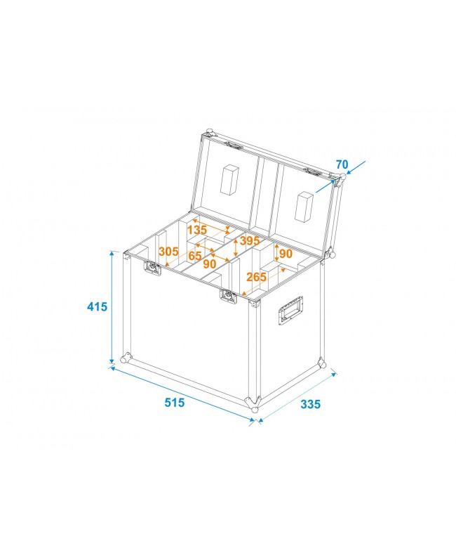 Roadinger Flightcase 2x LED TMH-41 Cases for moving lights