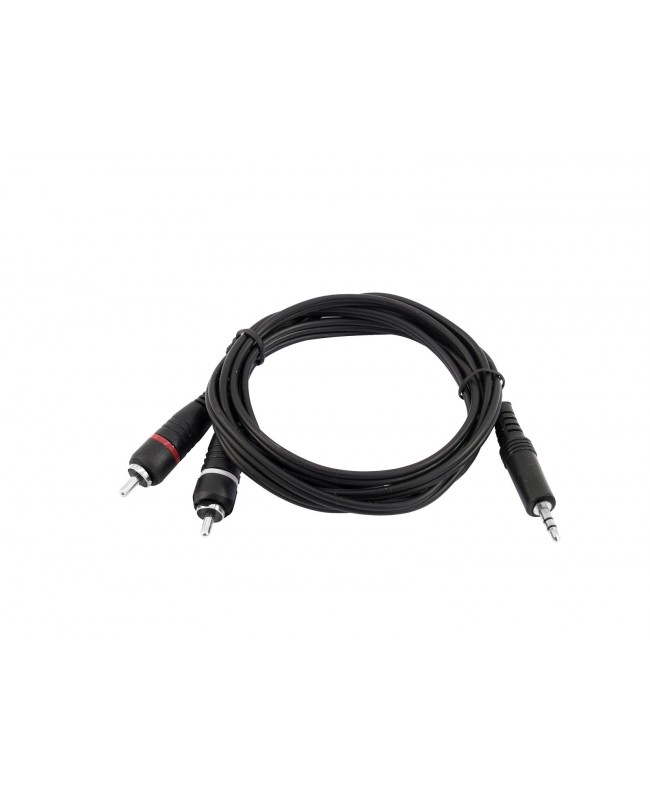 Omnitronic Adapter Cable 3.5 Jack/2xRCA 1.5m bk