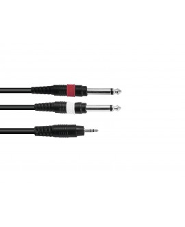 Omnitronic Adapter Cable 3.5 Jack/2xJack 6m bk