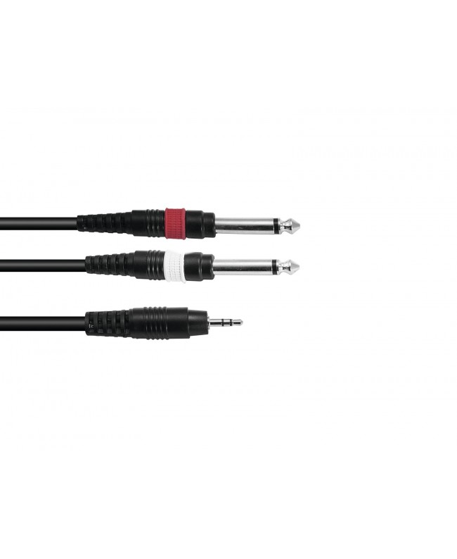 Omnitronic Adapter Cable 3.5 Jack/2xJack 6m bk