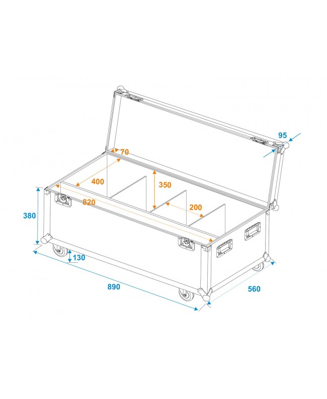 Roadinger Flightcase 4x LED IP Atmo Blinder 9