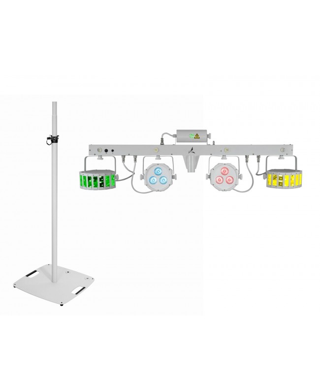 Eurolite Set LED KLS Laser Bar FX-Lichtset weiß + BPS-3 Boxenhochständer weiß LED Effekte