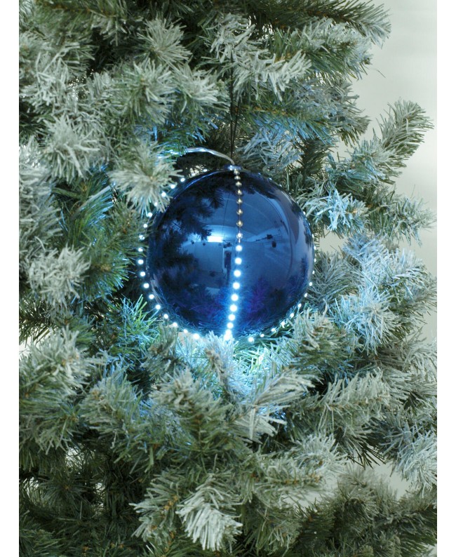 Europalms LED Snowball 8cm, dunkelblau 5x