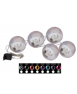 Europalms LED Snowball 8cm, pink 5x