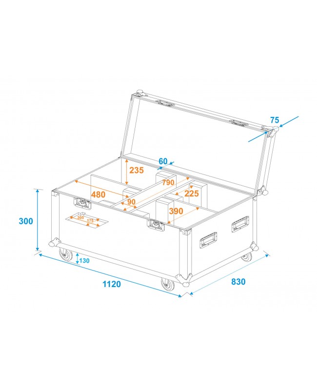 Roadinger Flightcase 4x LED THA-150F Theater Spot