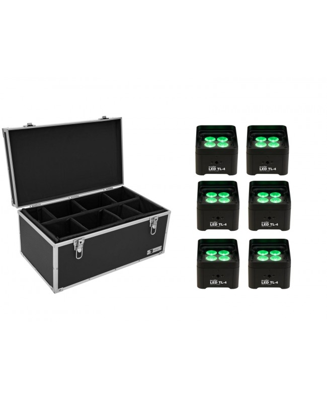 Eurolite Set 6x LED TL-4 Trusslight + Case Fari LED a batteria