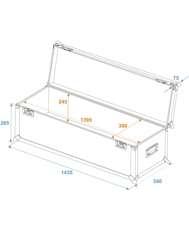 Roadinger Universal-Case Profi 140x30x30cm Verschiedene Cases