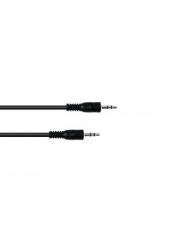 Omnitronic Jack Cable 3.5 stereo 1.5m bk Balanced Cables