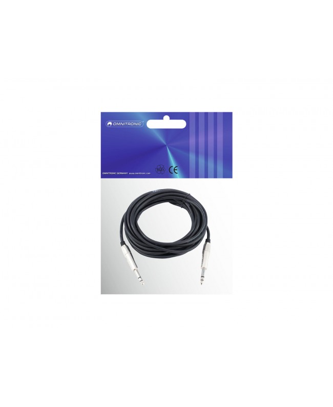 Omnitronic Jack cable 6.3 stereo 6m bk ROAD