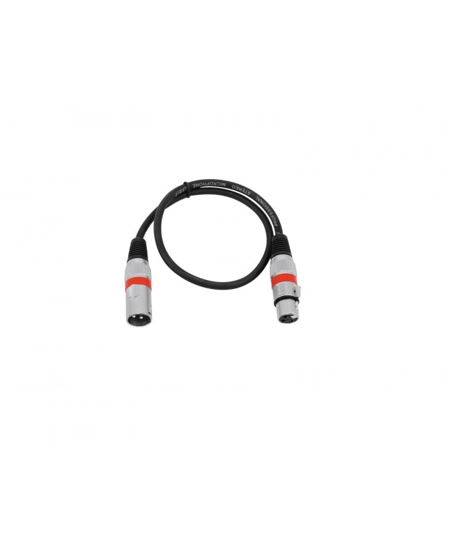 Omnitronic XLR Kabel 3pol 0,5m sw/rt Mikrofon & StarQuad Kabel