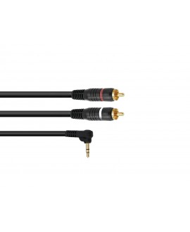 Omnitronic Adaptercable 3.5 Jack 90°/2xRCA 0,5m bk