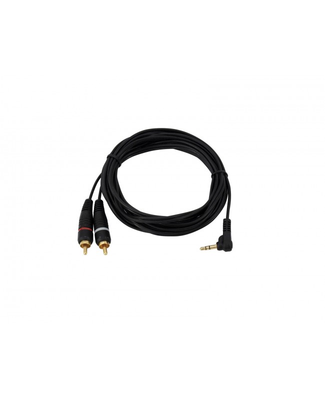 Omnitronic Adapter Cable 3.5 Jack 90°/2xRCA 3m bk