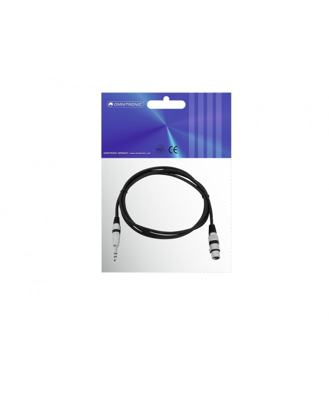 Omnitronic Adapterkabel XLR(F)/Klinke stereo 2m sw