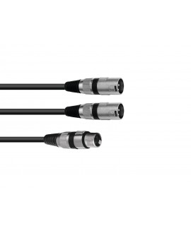 Omnitronic Adapter Cable XLR(F)/2xXLR(M) 0.5m bk