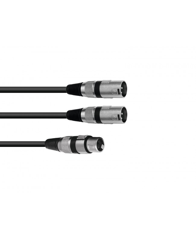 Omnitronic Adapter Cable XLR(F)/2xXLR(M) 0.5m bk