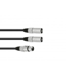 Omnitronic Adapter Cable XLR(F)/2xXLR(M) 1m bk